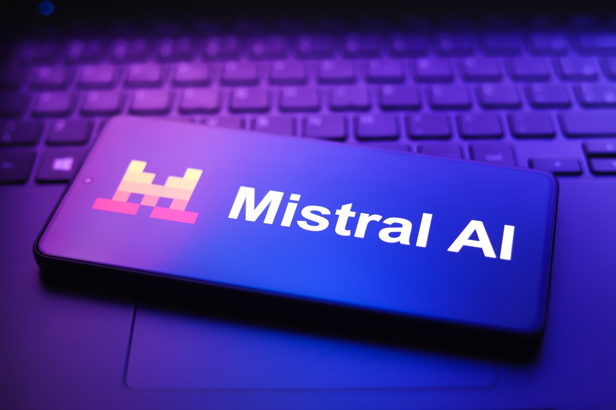 Mistral AI logo over a stylized European datacenter, sovereign-compute motif