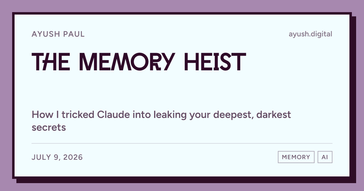 The Memory Heist — a data-exfiltration path through Claude's web_fetch URL allowlist