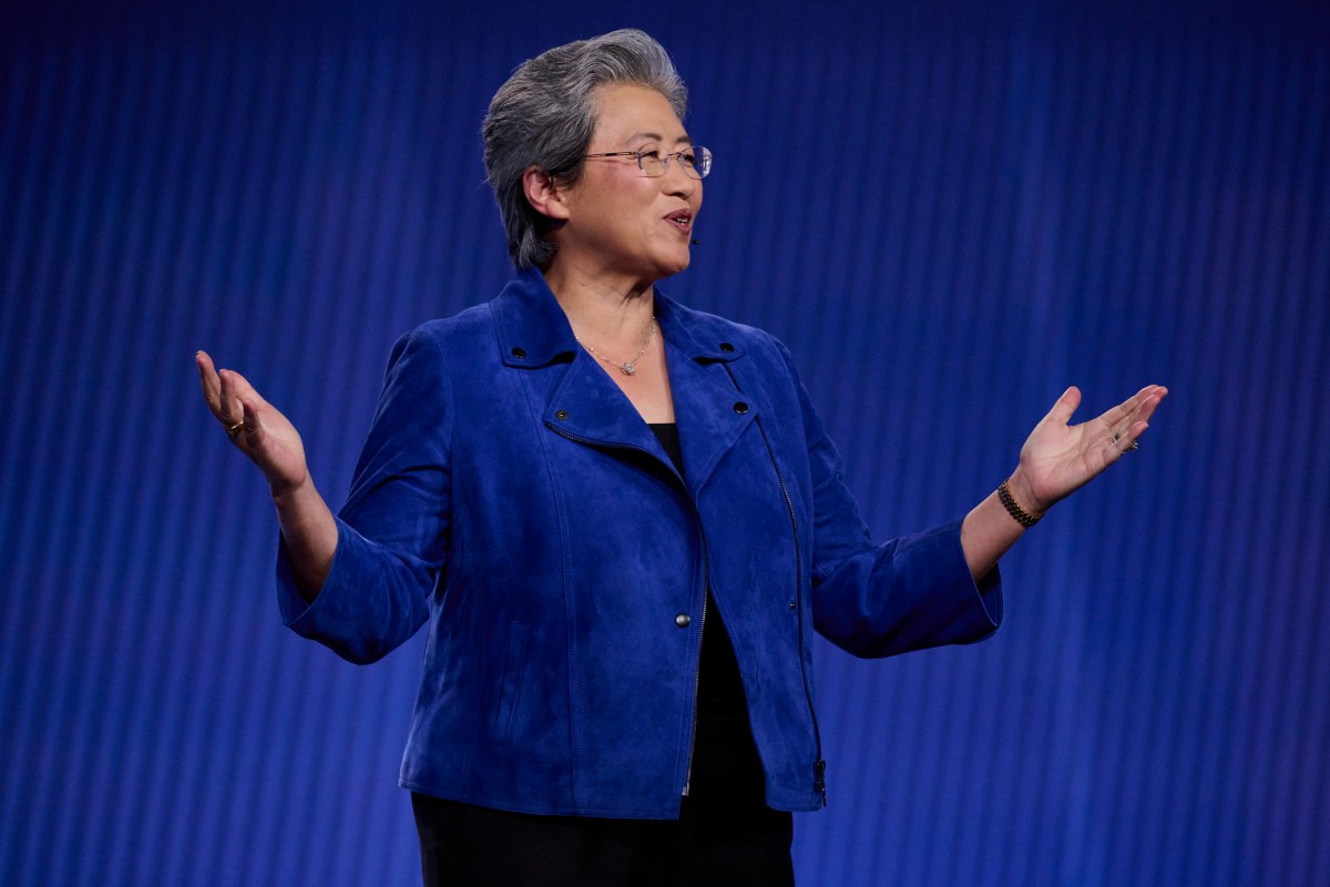 AMD CEO Lisa Su introduces the Helios AI rack-scale system at Advancing AI in San Francisco