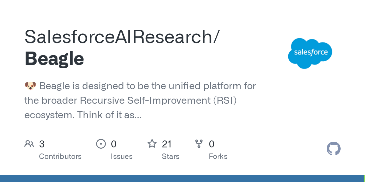 GitHub page for Beagle, Salesforce AI Research's framework for evaluating and evolving agent harnesses
